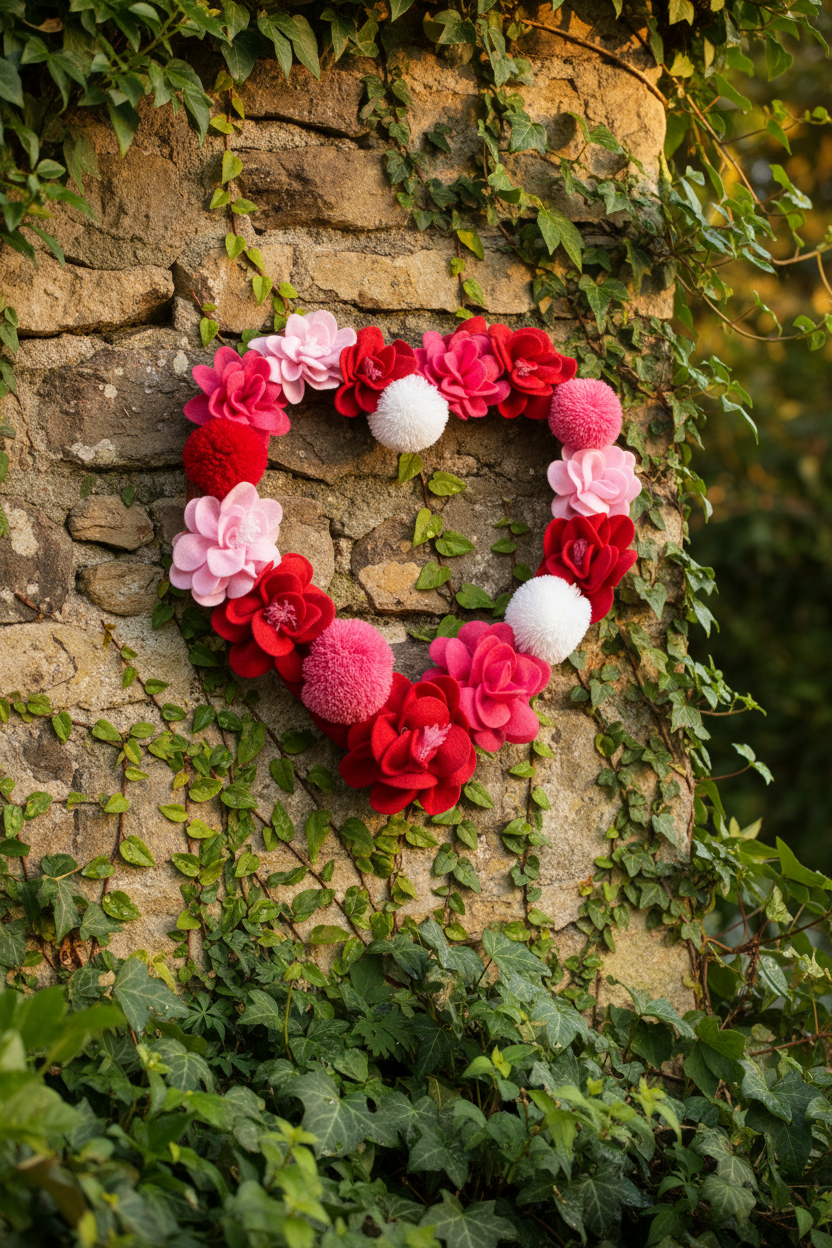 30441 - 12" Felt Heart Wreath |5-16|