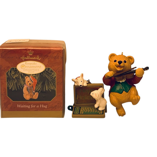 48026- Hallmark 3-Piece Bundle: Fiddlin' Around, Happy Holidata & Waiting for a Hug Christmas Ornaments 4" |TBD|