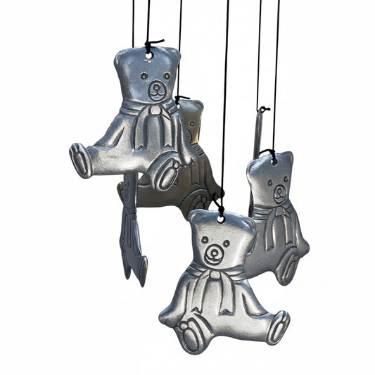 12120 - 16" Teddy Bear Silver Alloy Windchime |12-25|
