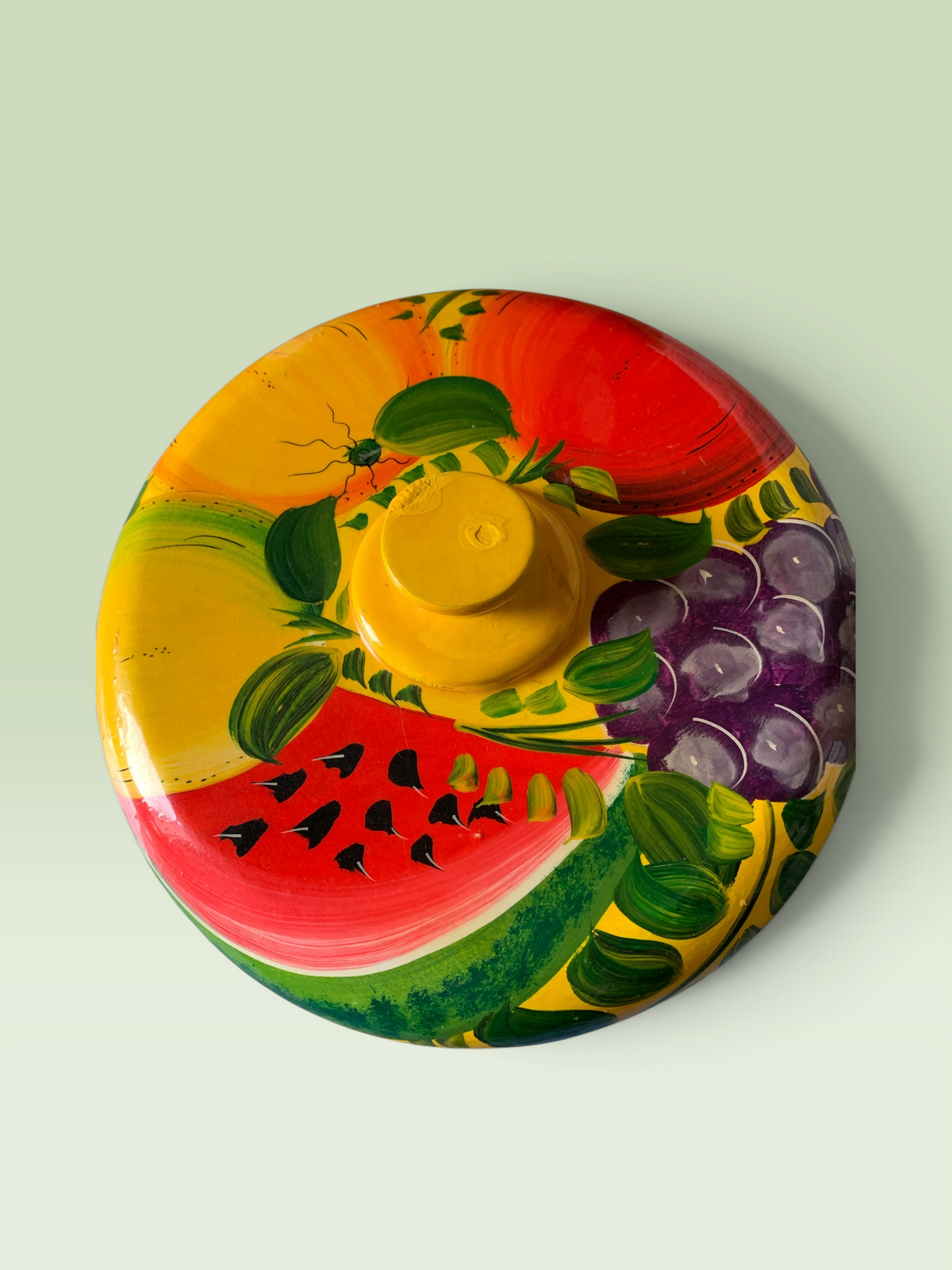 21654 - 10" Solid Wooden Hand Painted Fruit Bowl |TBD|