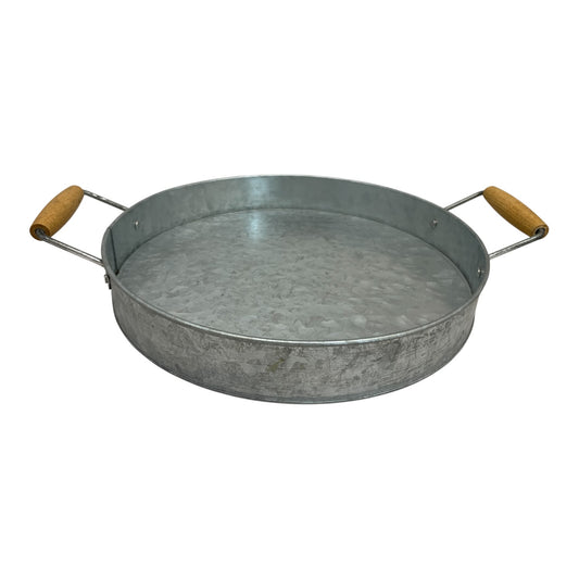 29568 - 12.5" Metal Tray w/ Wood Handles |TBD|