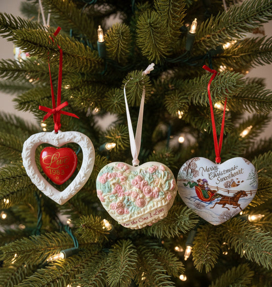 48104- Hallmark Keepsake Christmas Ornament Lot of 3: Love (1983), Sweetheart, & For the One I Love 4" |TBD|