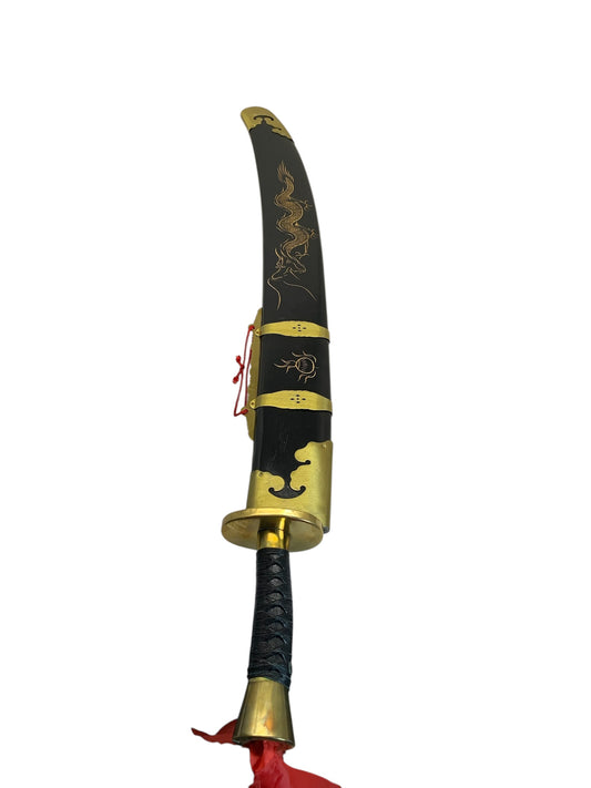 6227 - Black Broadsword 7" Hilt Dragon Carved 39" Spring Steel |TBD|