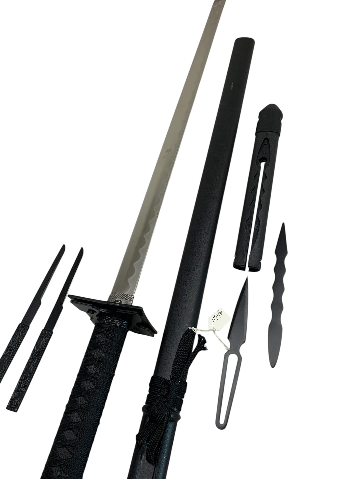 11746 - Ninja Warrior Chrome 440 Stainless Steel 26" Blade 9" Cloth Hilt |Back Garage|
