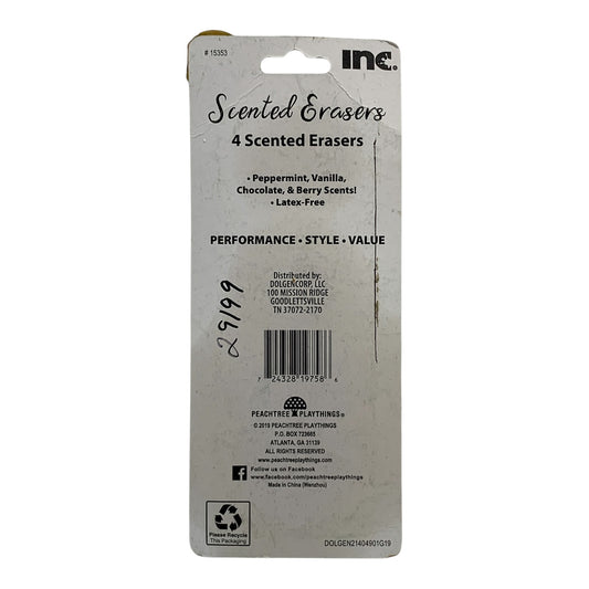 29199 - 1" Christmas Scented Erasers Pack of 4 |2-16|