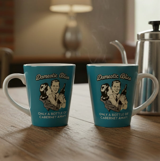 26695 - Set of 2 Ceramic Domestic Bliss Cups |F-24|