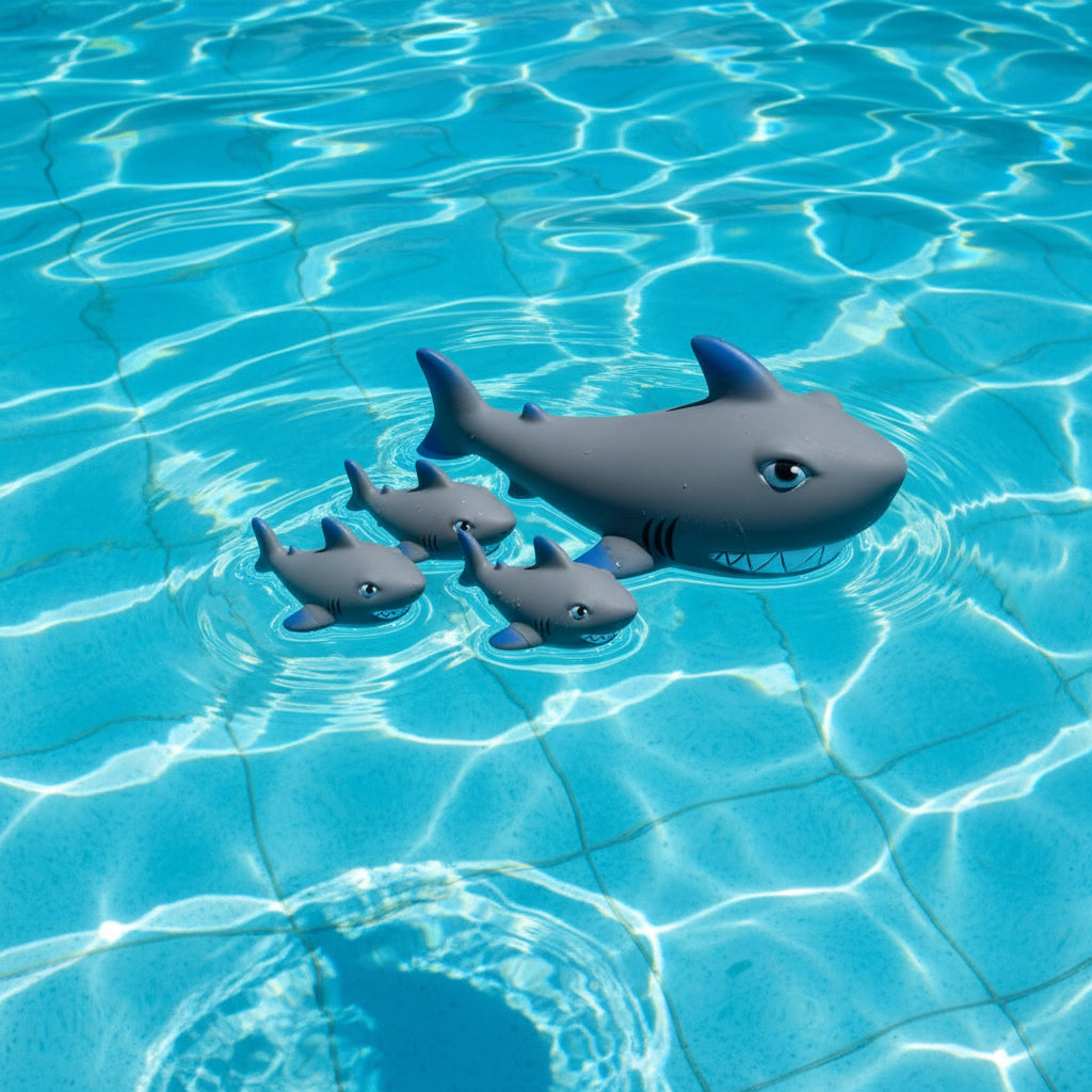 37229 - 4 pc Floating Shark Family - |BS-24|
