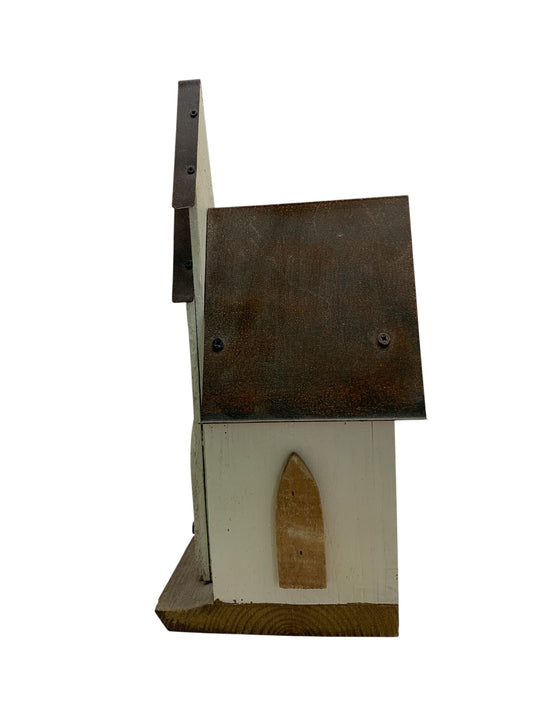 34821 - 12" Metal and Wood Church Birdhouse |8-14|