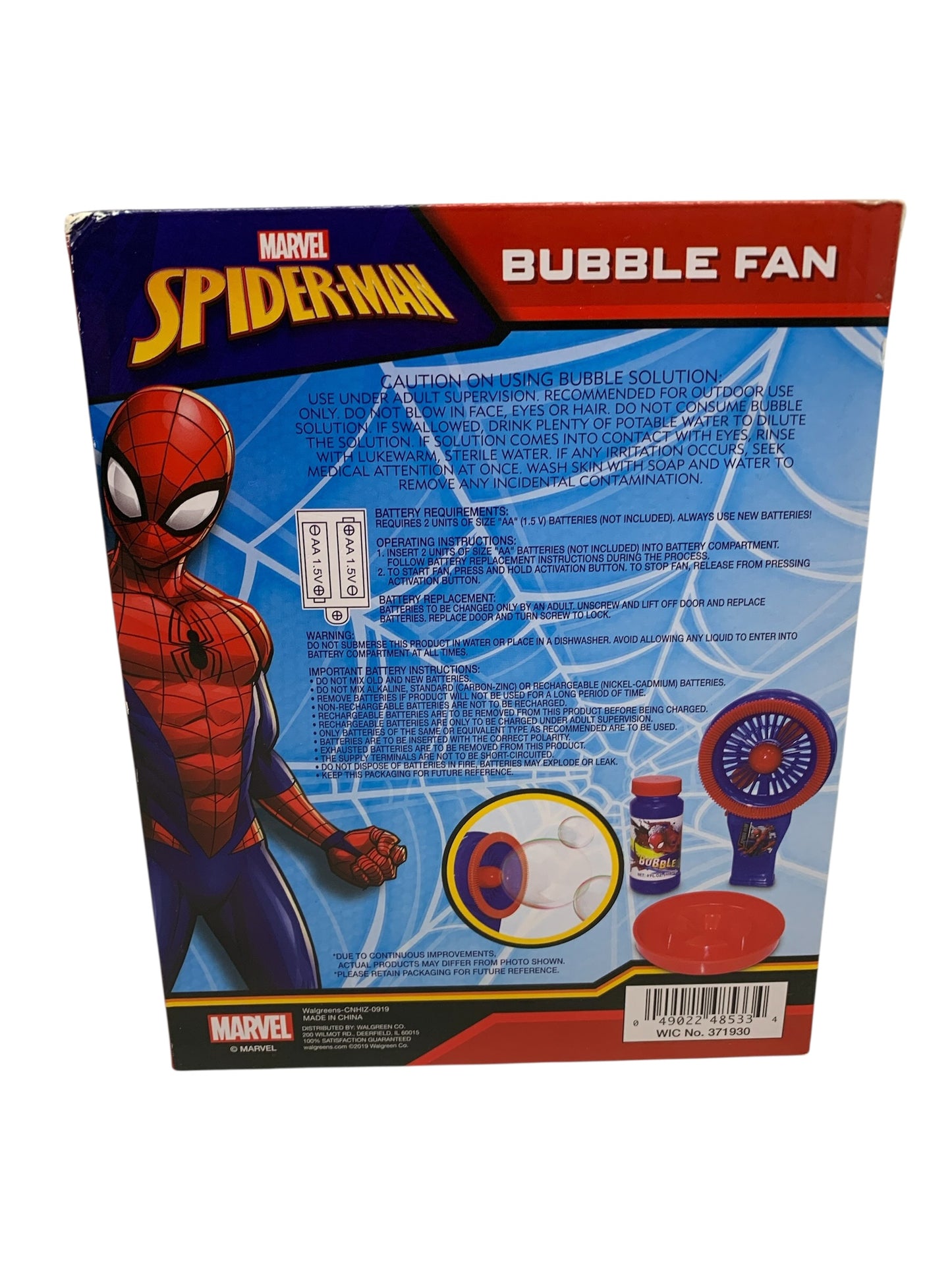 31678 - Spiderman Bubble Fan 8" |R-41|