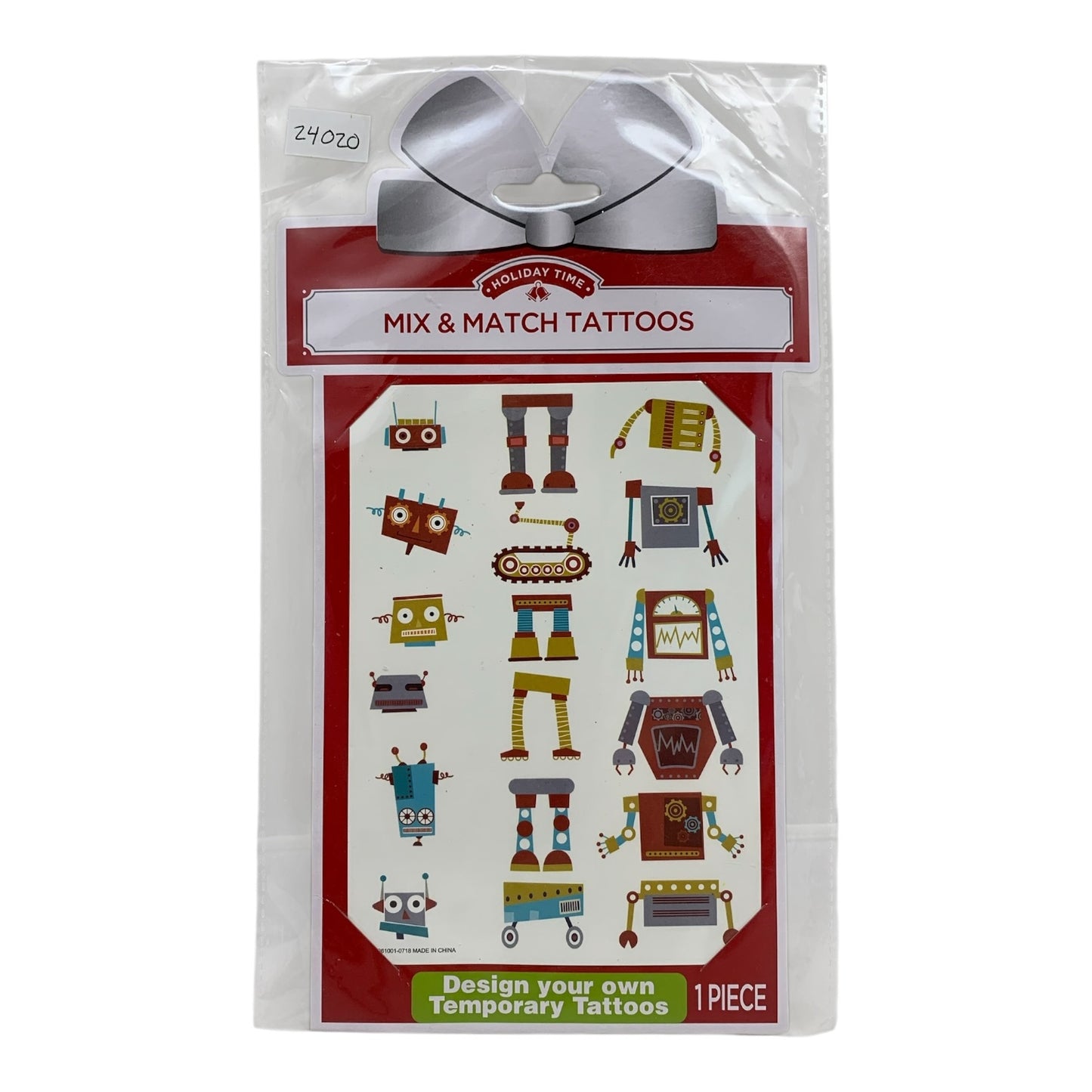 24020 - Mix and Match Robot Temporary Tattoos 9" |15-34|