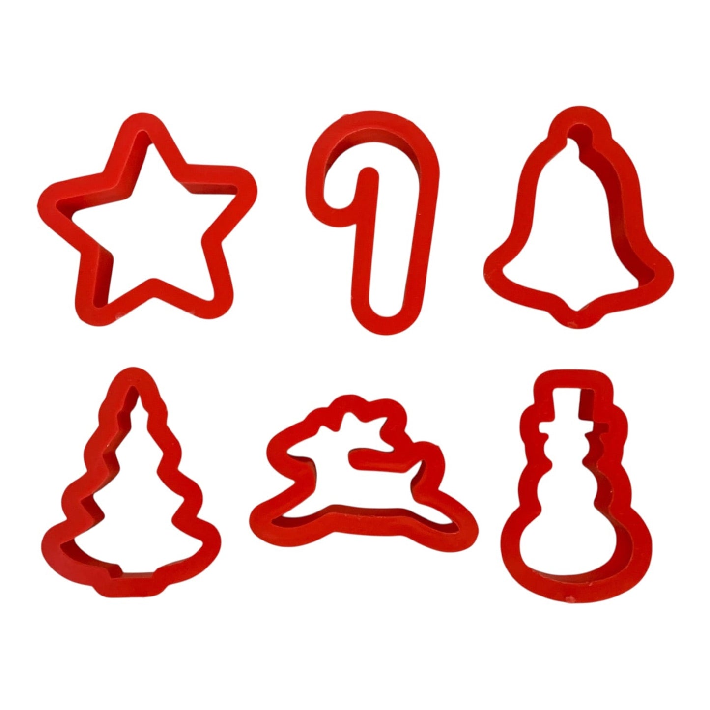 9746 - Set Of Six Red Xmas Cookie Cutter 3" |3-23|