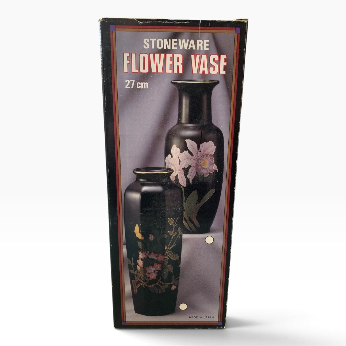 18029 - 11" Black Vase With Blue Jay Flower |23-1|