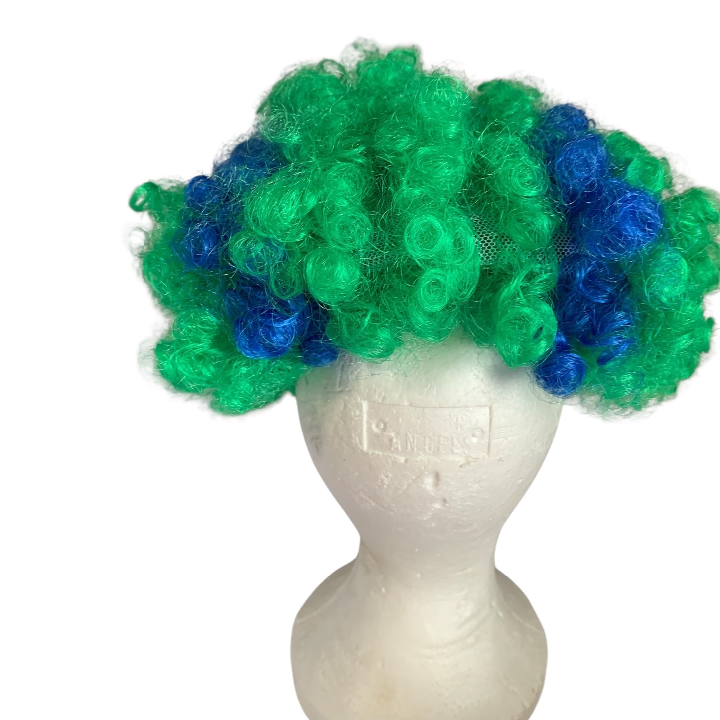 27176 - Creepy Clown Mask Curly Green Hair 12" |TBD|