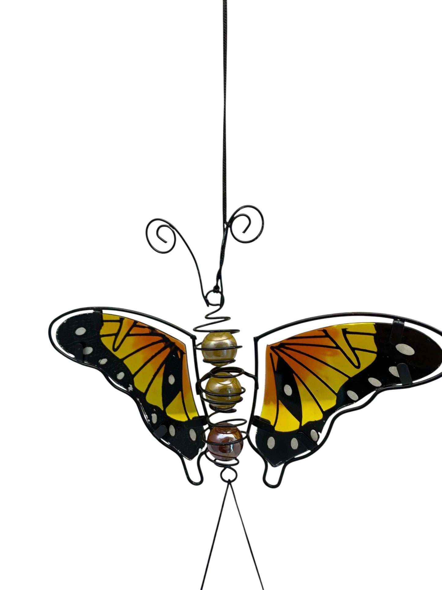 34025 -Stunning Monarch Glass Butterfly Windchime 16" |TBD|