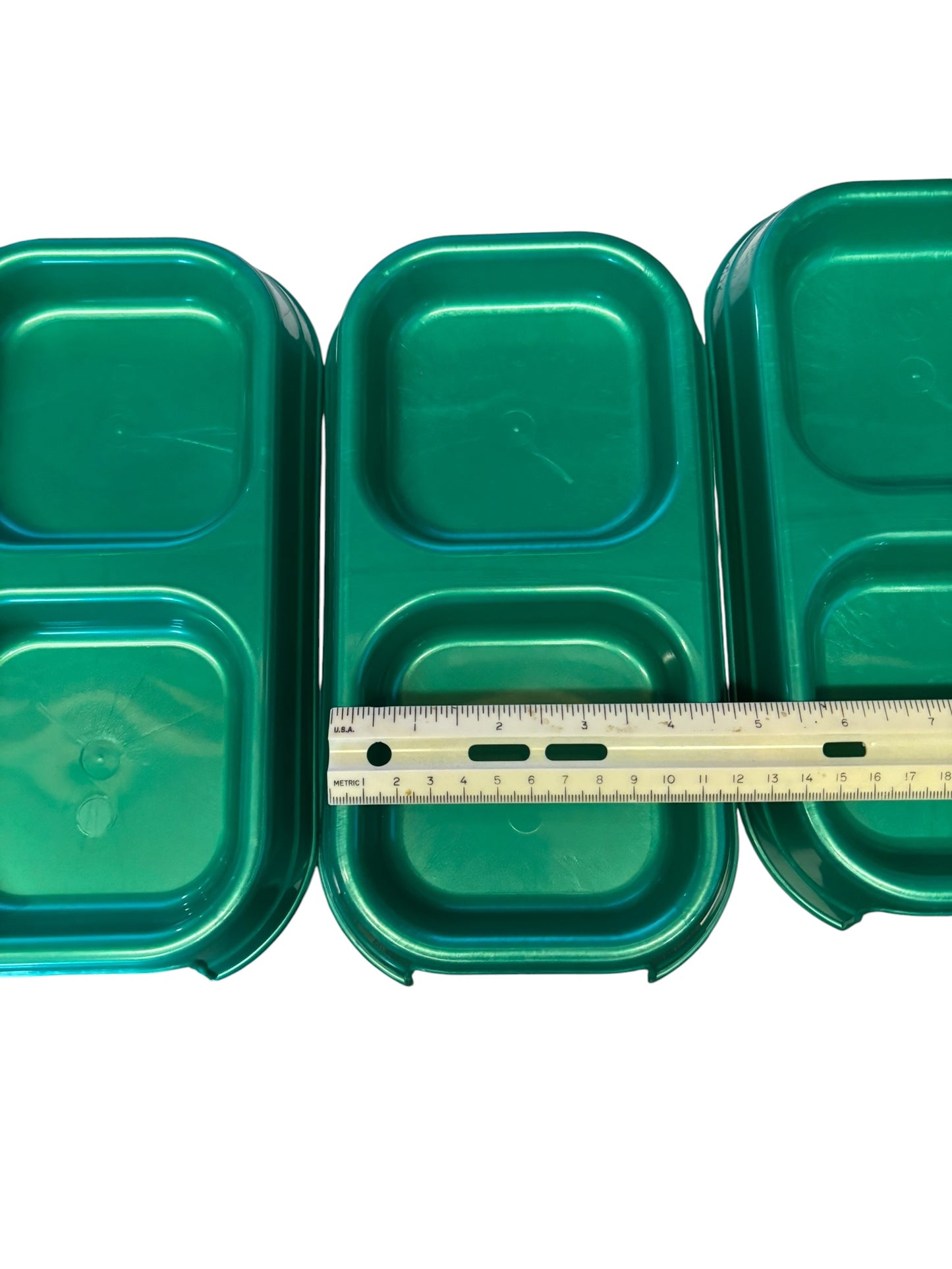39972-Plastic Double Diner Pet Bowls 9 inch Green 3-Pack |2-16|