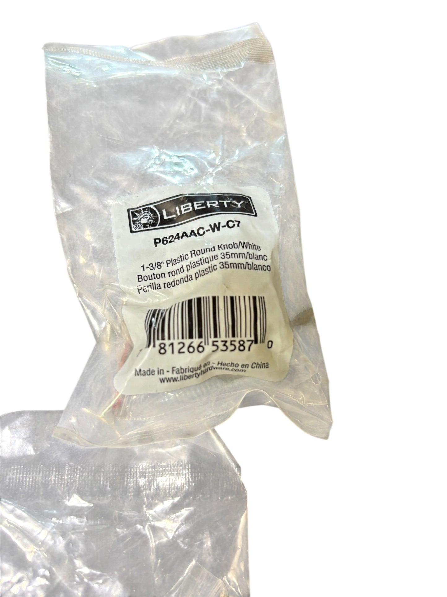 24777 - 5 Pack Round White Knob |11-12|