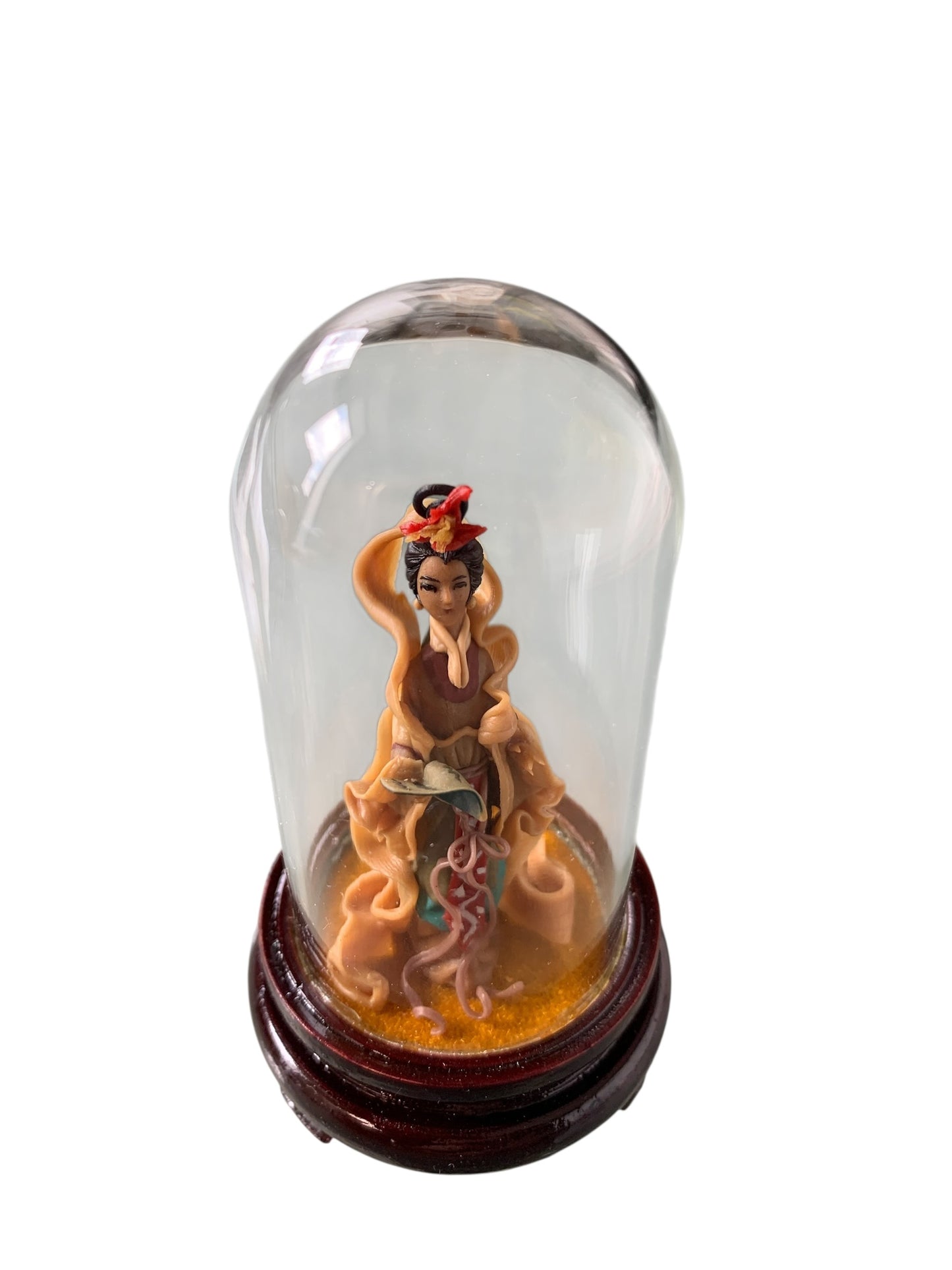8257 - 3" Assorted Color Geisha with Glass Dome Set of 2 |X-46|