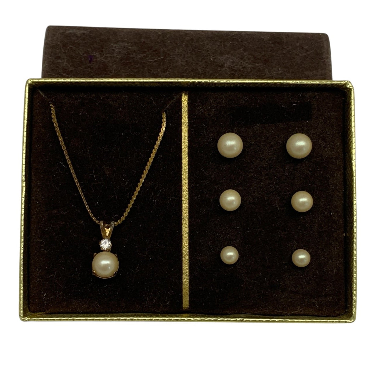 680 - Pearl Earring Necklace Set 3" |Clear 133| Sent for prep 8/26 CN