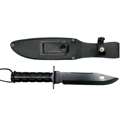 42496 - 10" BLACK STAINLESS SURVIVAL KNIFE LIFESAVING |TBD|