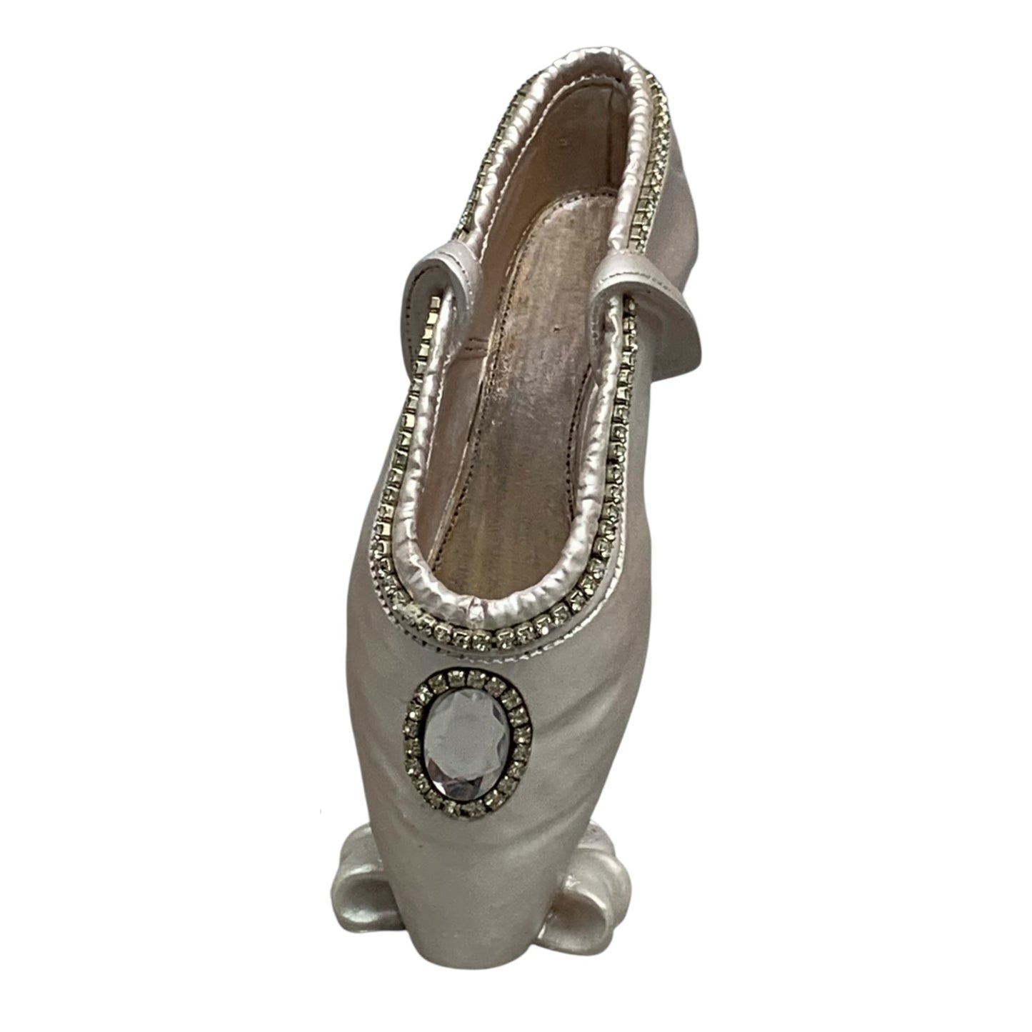 25718 - Grey Satin 4-Inch Pointe Shoe With Rhinestone Accents |1-27|