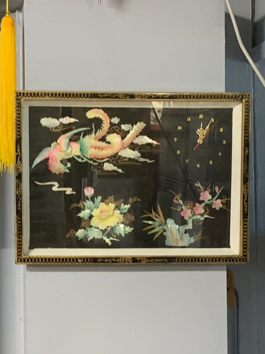 2375 - Sakura Clock with Mother of Pearl Phoenix |13-12| Sent for Prep CL