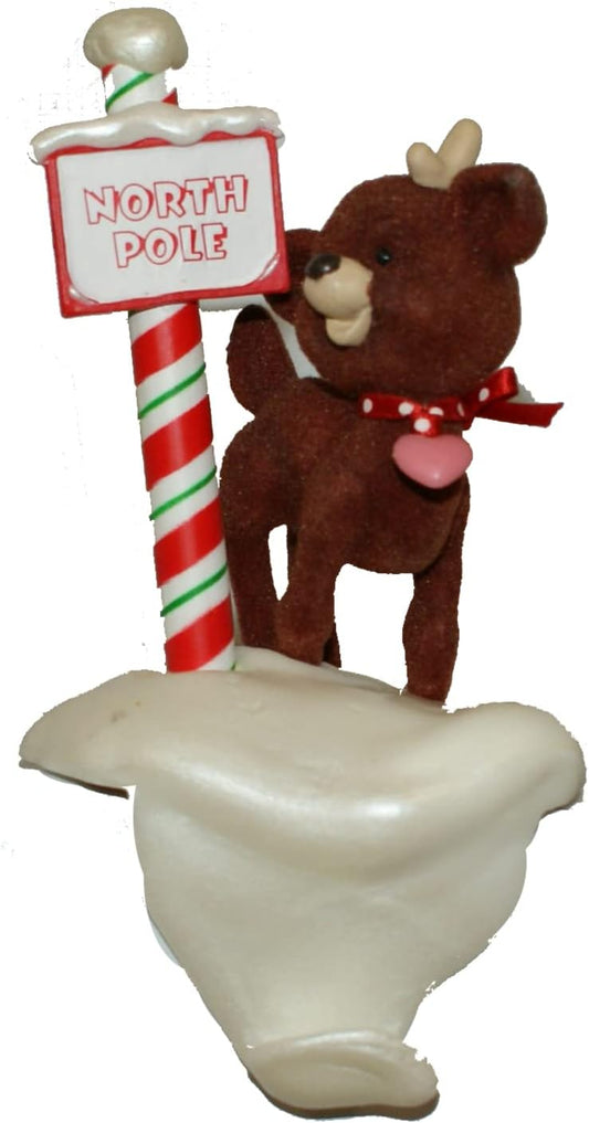 32009 - North Pole Stocking Hanger SANTA MS CLAUS REINDEER |Pod1-66|