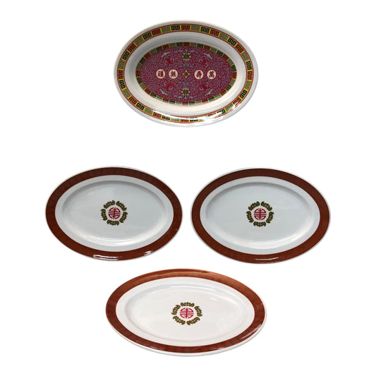 1199 - Set of Four 9" Oval Plate Money Design |20-23|