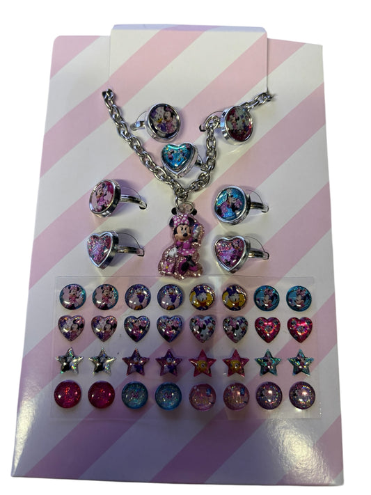 30789- Minnie Disney Junior Jewelry Set Featuring Bracelet Rings And Earrings For Girls |GR-3|