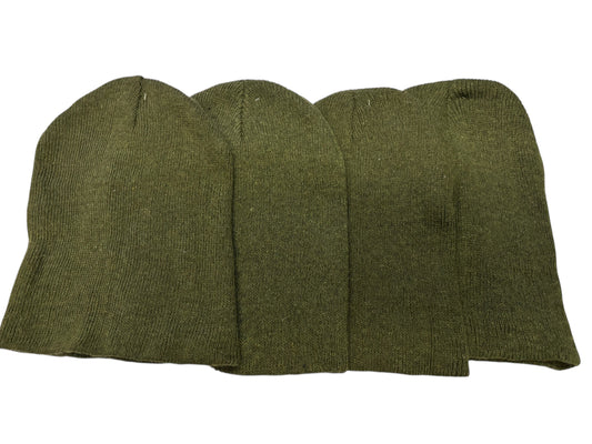 24019 - Set of 4 Knit Beanie Hats Army Green |20-D|