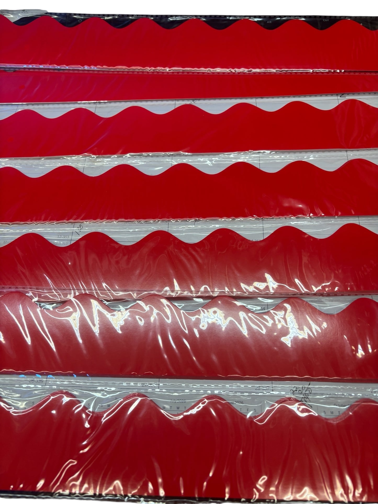 36790 - Bulletin Board Bright Red Borders- 7Pk/84pc Bulletin Borders |9-7|