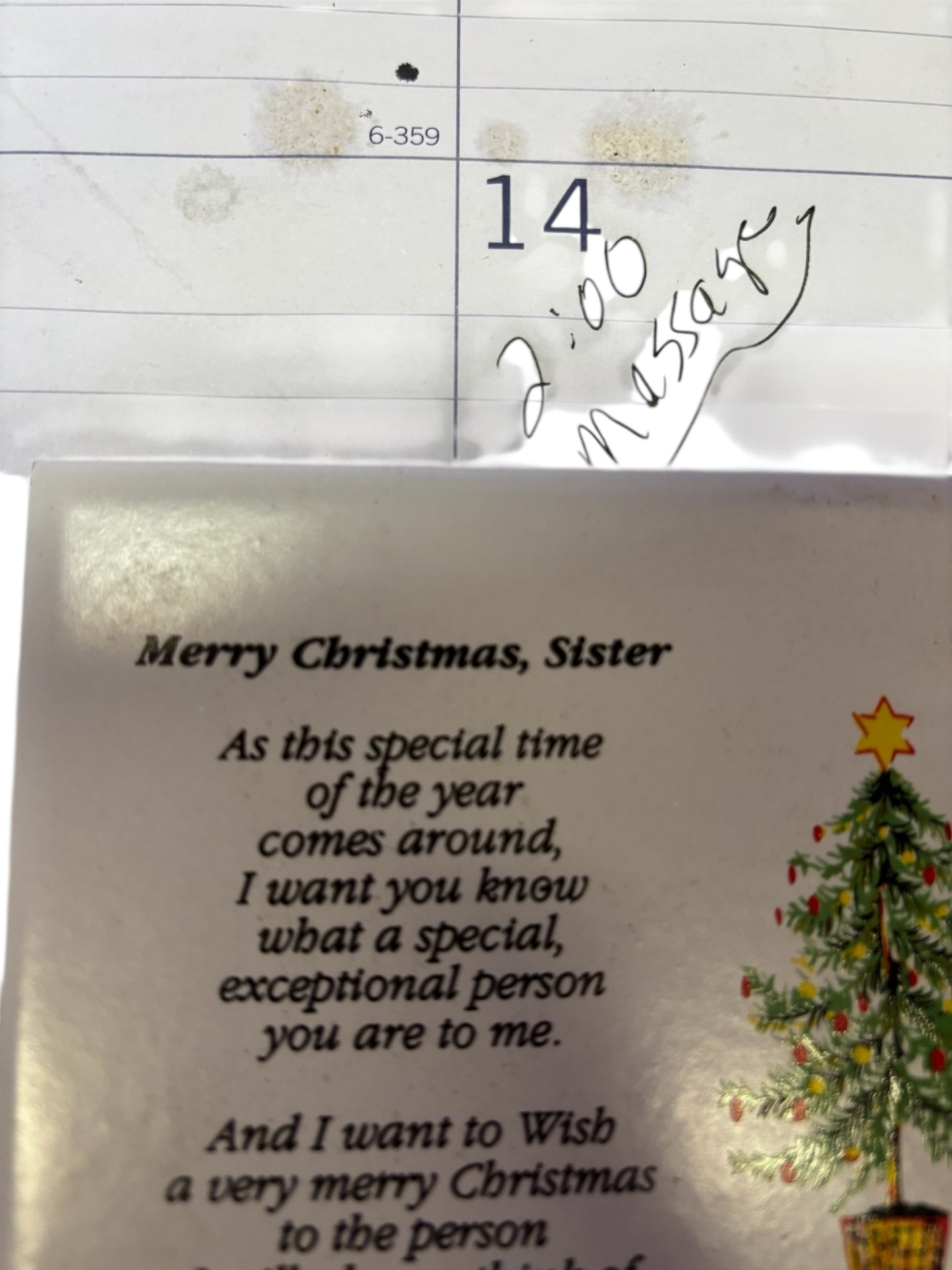 42364 - HAND CRAFTED 4" Tile Merry Chirstmas, Sister |17-30|