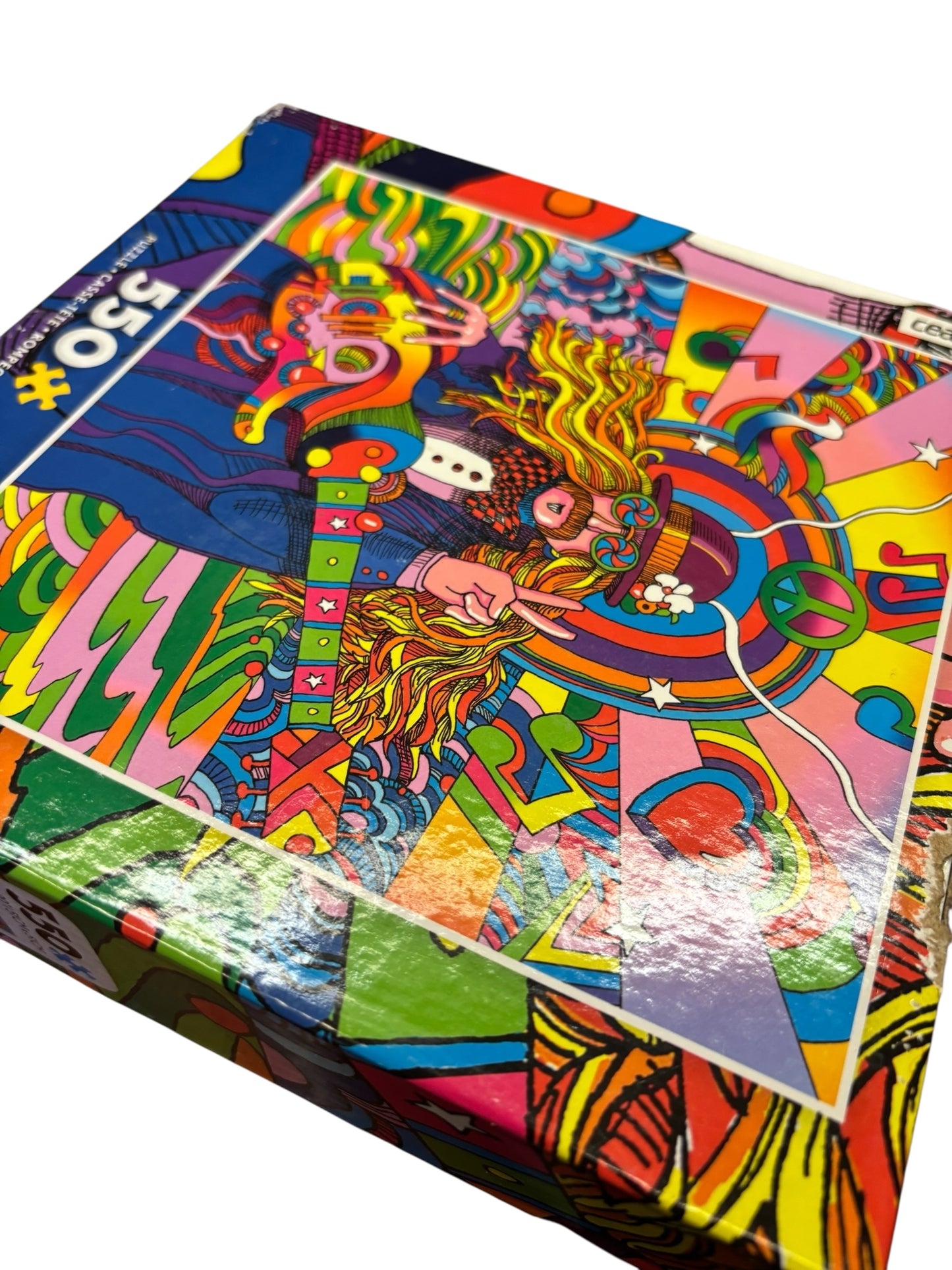39355 - Ceaco Pop Art Peace Love Hippie 550 Pc Puzzle - |GR-19|