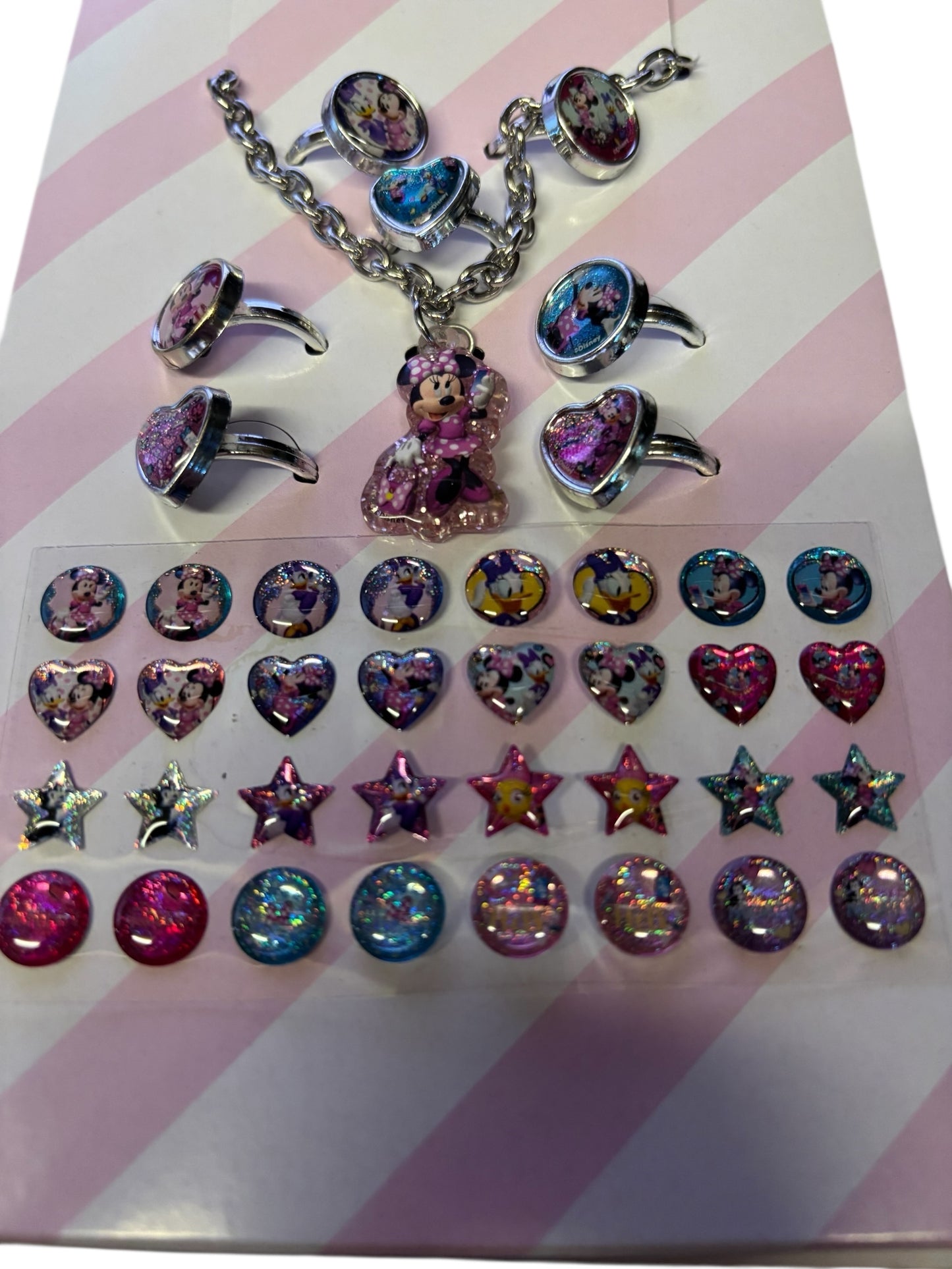30789- Minnie Disney Junior Jewelry Set Featuring Bracelet Rings And Earrings For Girls |GR-3|
