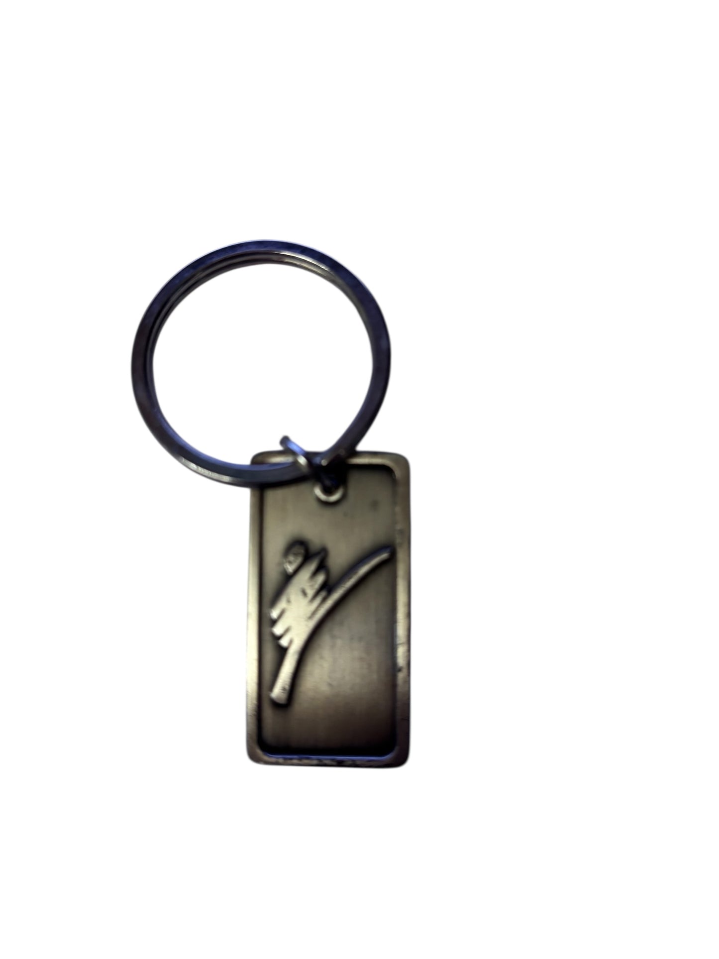 37029 - Black Belt Metal Keychain 1.5 Inch Rectangle Pendant |Clear-227|