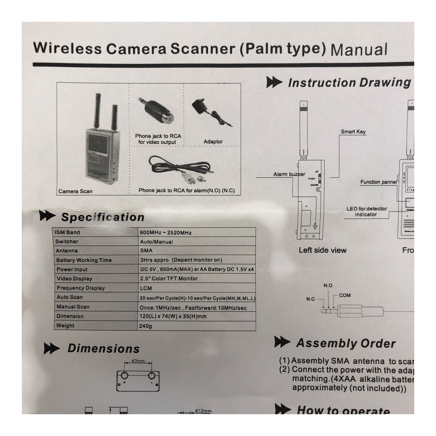 42443 - Wireless Camera Scanner WCS-99X-II 900MHz-2520MHz |5-15|