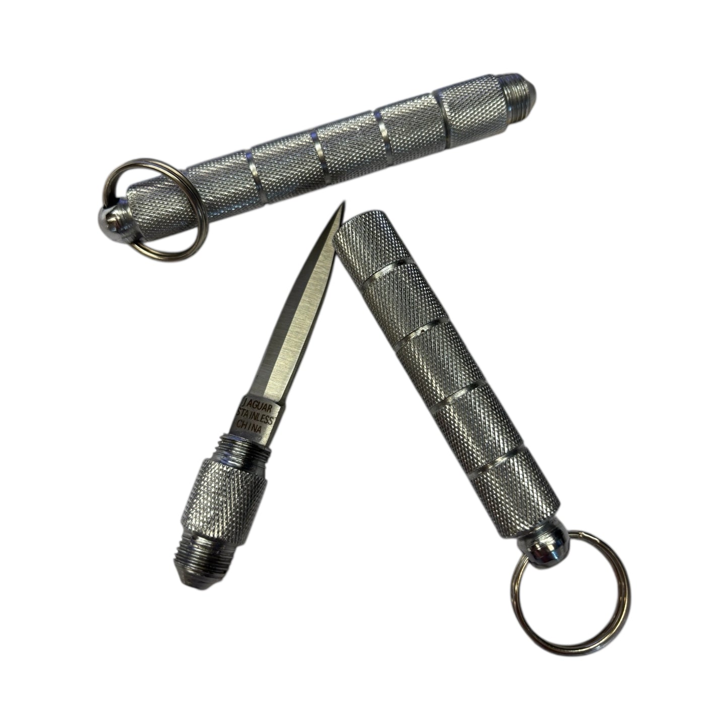 6452 - Set of Two 4.25 Inch Silver Kubaton with Knife |86|