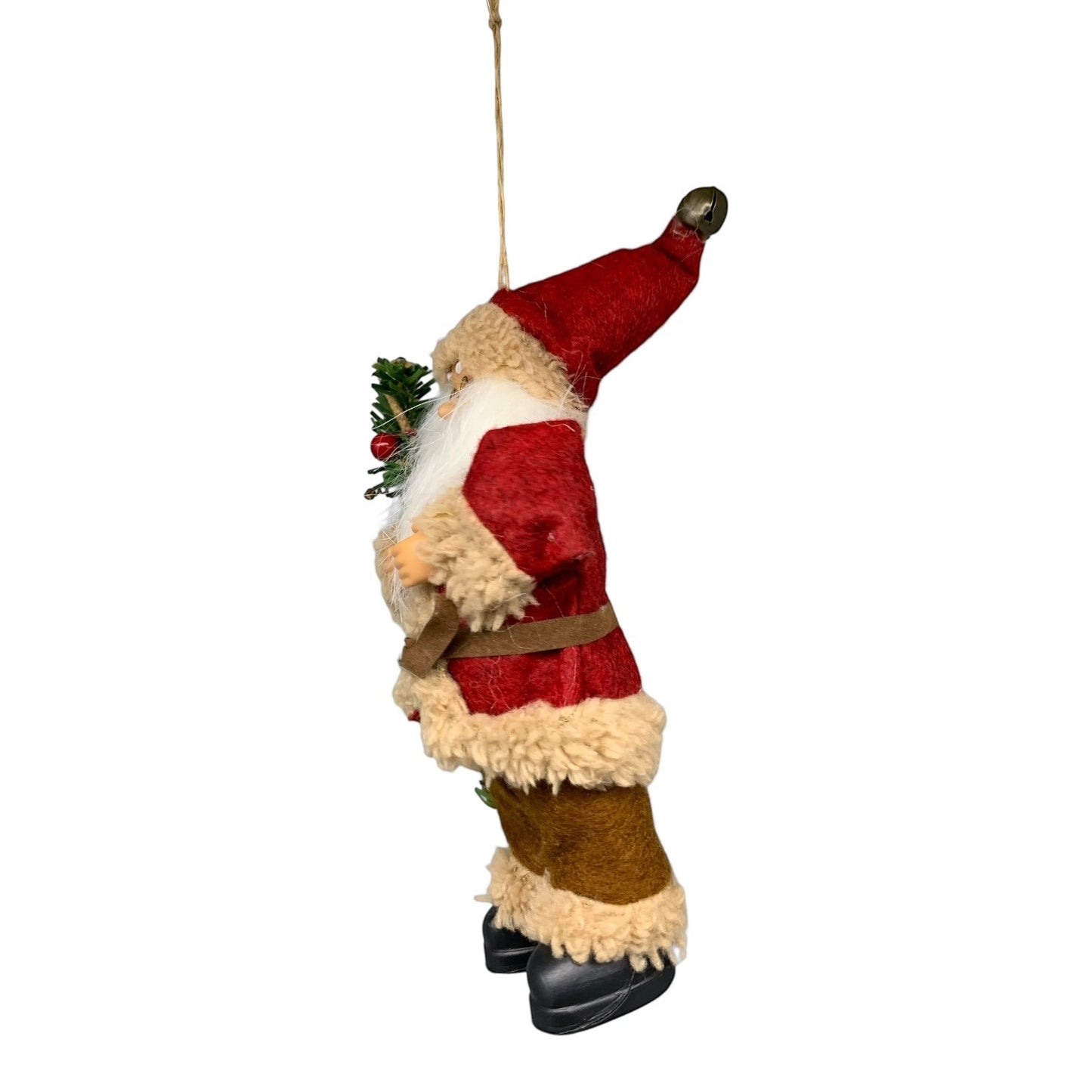 Martial Arts Supply Santa Claus ornament with red suit, brown pants, white beard, and a small Christmas tree.