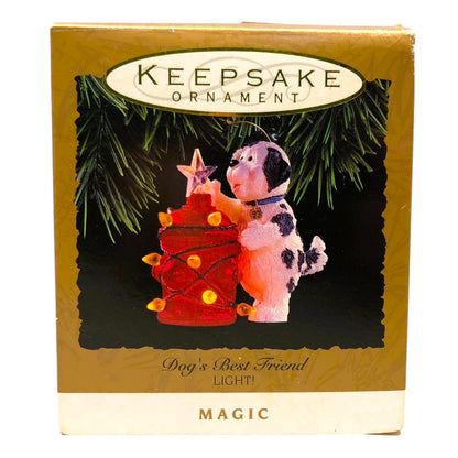 530 - Set of 2 Merry Doggy Christmas Ornaments with Dog's Best Friend Peekaboo Pup |Pod 1-74|