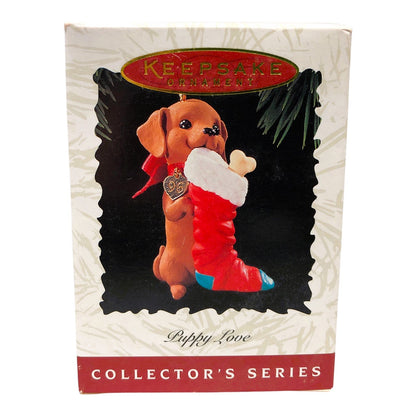 678 - Set of Three Charming Hallmark Keepsake Christmas Ornaments - Puppy Love |Pod 1-66|
