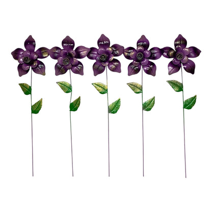 37067 - Set of 7 Purple Metal Daisy 21" Garden Stakes |TBD|