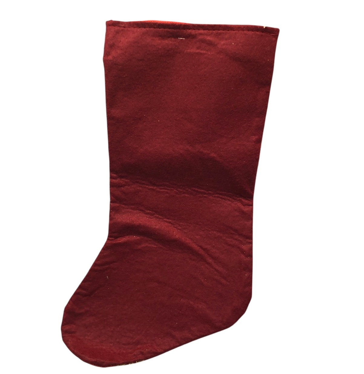 1209 - Burlap Gold and Red 17" Christmas Stocking |Pod 2-53|