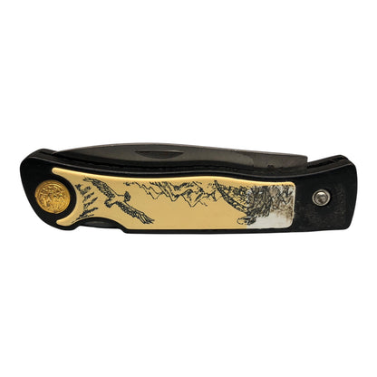 1437 - Eagle Scrimshaw Folding Collectible Knife |Store| |81|