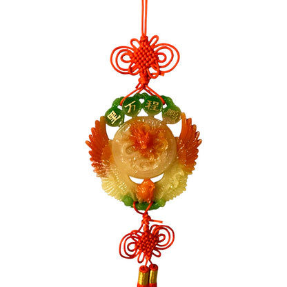 1659 - Red Jade Eagle Dragon Hanger |19-18|