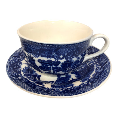 2001 - Blue Willow Patterned Cup and Saucer |17-31|