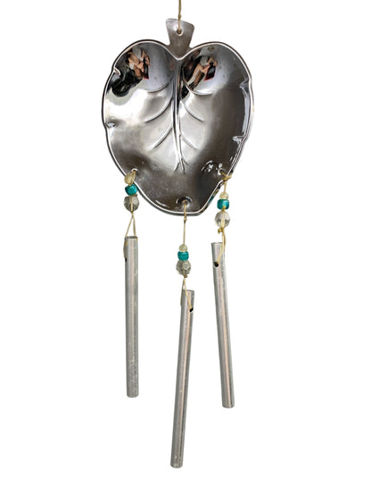 2124 -12.METAL SILVER Leaf Wind Chime - |G-8|