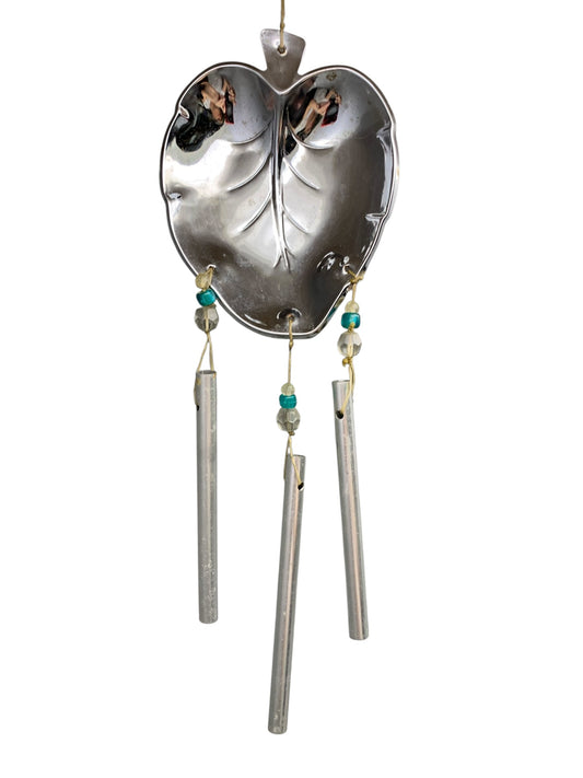 2124 -12.METAL SILVER Leaf Wind Chime - |G-8|