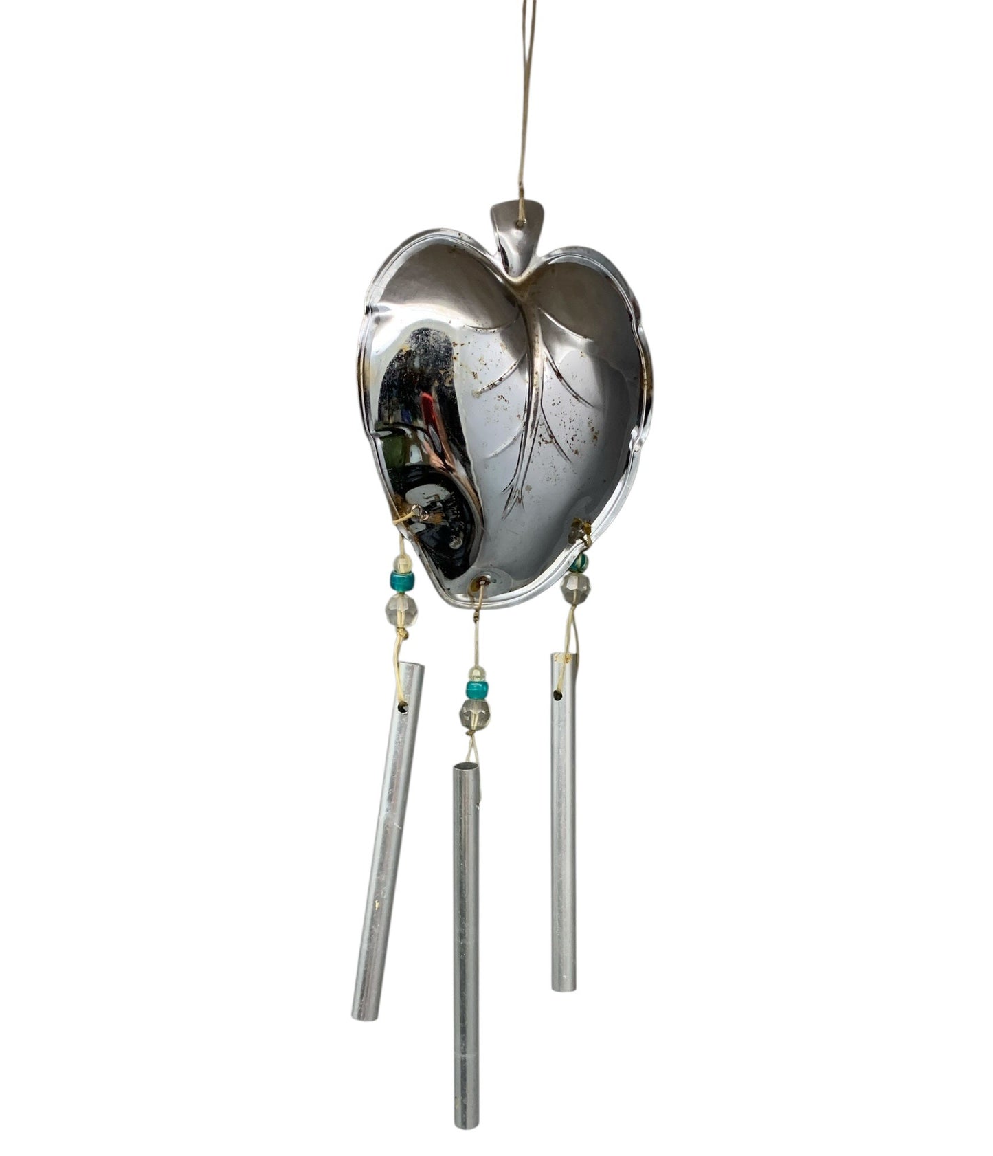 2124 -12.METAL SILVER Leaf Wind Chime - |G-8|