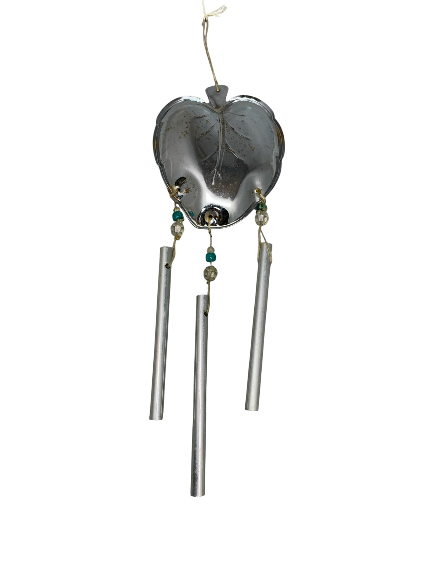 2124 -12.METAL SILVER Leaf Wind Chime - |G-8|