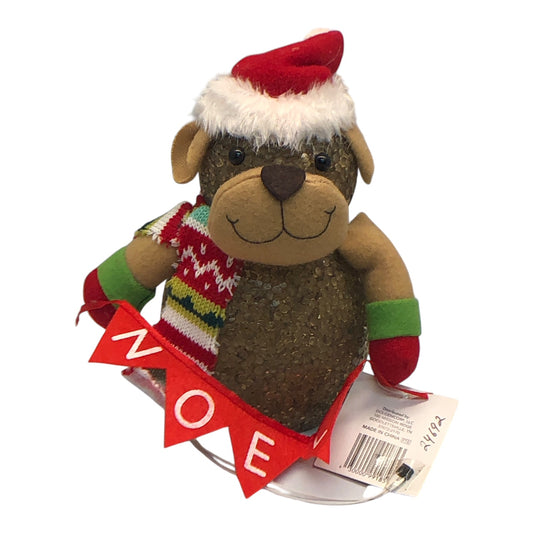 2606 - 8" Brown Bear Light-Up Noel Banner |Pod 2-62|