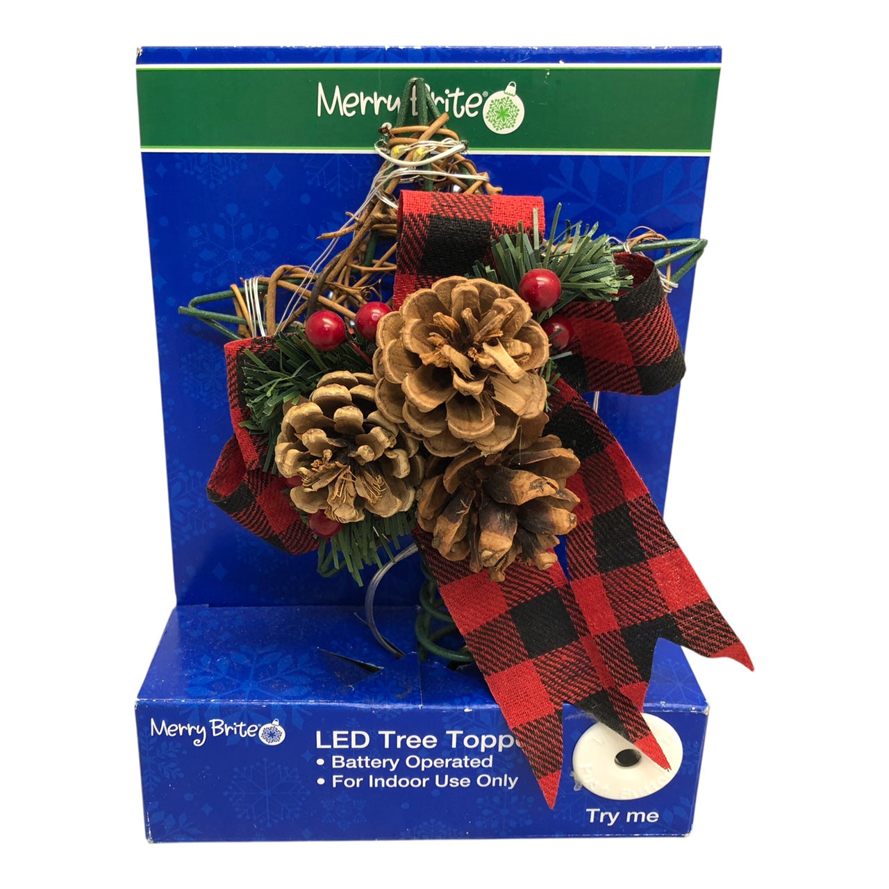 2650 - Christmas LED Pinecone Tree Topper with Twinkling Lights, 6 Inches |Pod 2-46|